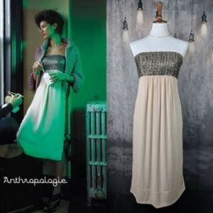 ANTHROPOLOGIE Floreat strapless dress